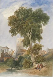 Longnor Village: akvarell festészet, és [c 1830-1840]