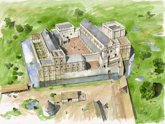 Légifelvétel délről, Wolvesey kastély, Régi püspöki palota, 1170, 2000-es évek.