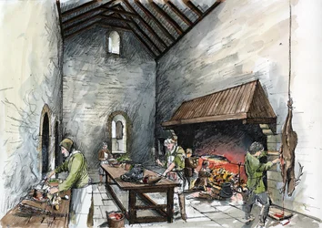 Konyhablokk vagy „tartsa meg” a Wolvesey-ben, Old Bishop