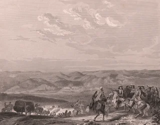 Freiburgi csata, Németország, 1644. augusztus, harmincéves háború, acélmetszet porcelán papírra