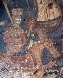 Freskó a templomban, Deliana, Kréta, Görögország (fotó)
