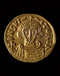 Arechi herceg aranyérme, recto, lombard érmék, 8. század