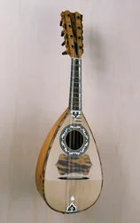 Nápolyi mandolin, a Campania állambeli Praianóban, Pasquale Scala lantművész műhelyében épített hangszer. Olaszország, XX. század