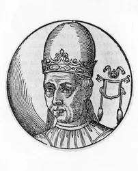 I. Adrián (700-795), a katolikus egyház 95. pápája portréja 772-ből, metszet