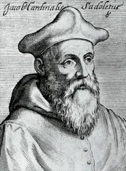 Claudius Pernetus Jacopo Sadoleto (1477-1547), olasz humanista, katolikus püspök és bíboros portréja minden erény és tudomány legillusztrisabb és leghíresebb ikonjaiból metszett.