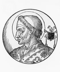 Szent Hormisdás (meghalt 523-ban), a katolikus egyház 52. pápájának portréja 514-ből, metszet