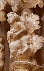 Spanyolország, Navarra, Ujue, Santa Maria templom, építészeti részlet