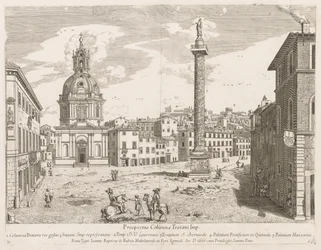 Traianus-oszlop a Prospectus Lourum Urbis Romae Insigniumból, 1666