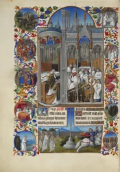 Très Riches Heures du duc de Berry Folio 86, verso - Raymond Diocrès temetése