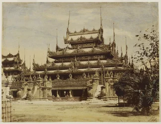 Amerapoora: Maha-Too-Lo-Bounghian Kyoung, 1855 (albumin nyomat egy viaszos papírnegatívról, akvarellel színezve)