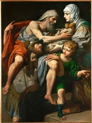 Enee et Anchise - Aeneas és Anchises. Aeneas elviszi apját, Anchises-t az égő Trójából ...