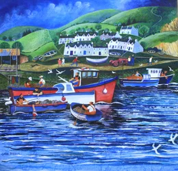 Landing the Catch,2010,(akril, papír)