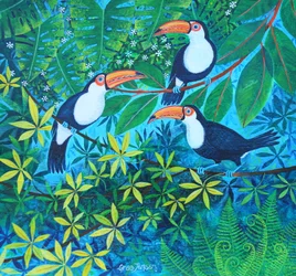 Toucan Threesome, 2024 (akril, vászon)