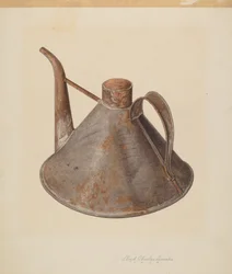 Kiöntött olajos kanna, c. 1938.