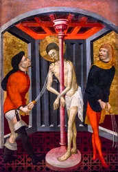 Krisztus megostorozása (tempera, fa)
