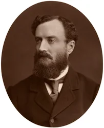 Sir Michael Hicks-Beach, Bart, parlamenti képviselő, írországi főtitkár, 1876.