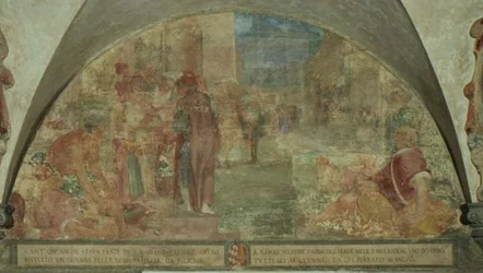 Szent Antoninus feltámasztja a Filicaia család fiatalját a halálból (freskó)