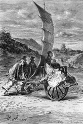 Illusztráció Jules Verne "Egy kínai szenvedései Kínában" című könyvéhez.