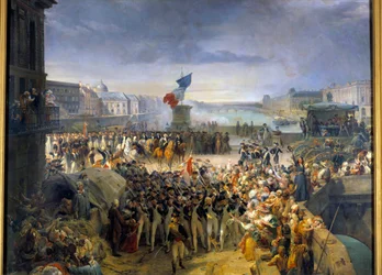 A párizsi Nemzeti Gárda a Pont Neuf hídon gyülekezve 1792 szeptemberében elindul a hadsereghez