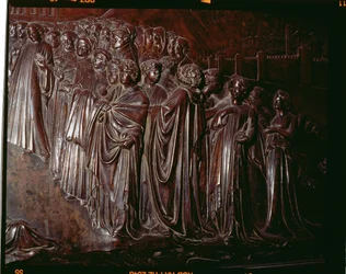 Szent Zenobius kegyhely, tömeg részlete, 97641 1432-5 bronz részlete