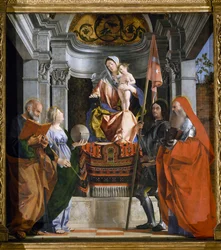 Madonna gyermekkel és szentekkel, részlet a Santa Cristina al Tiverone oltárképből