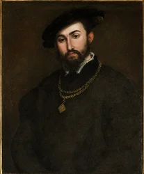 Girolamo degli Azzoni Avogaro (1467-1519) portréja par Lotto, Lorenzo (1480-1556). Olaj, vászon, méret: 67x52, 16. század első fele, Fondazione Cini, Velence