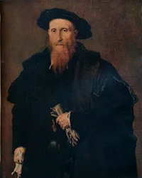 Kesztyűs úriember portréja, 1543, 1930.