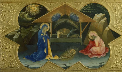 Krisztus születése, jelenet Lorenzo Monaco (kb. 1370-1425) A Szűz megkoronázása című művének predellájáról, 32 x 53 cm