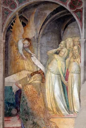 Gábriel arkangyal bejelenti Zakariásnak Keresztelő János közelgő születését, részlet (Fresco