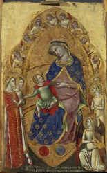 Szent Katalin misztikus házassága - Tempera fán