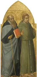 Saints Francis and Anthony Abbot, 1400 körül (tempera és arany táblán, lime)