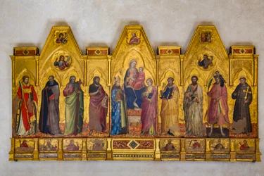 Madonna és gyermeke trónolva (tempera, fa)