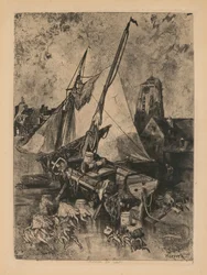 Horgászcsónakok, Normandia (Environ de Caen)