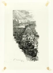 Alma piac, a Pont Louis-Philippe-ről nézve, hetedik lemez a Le Long de la Seine et des Boulevards-ból