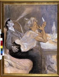 Az apacs vacsorája. Louis Legrand (1863-1951) festménye