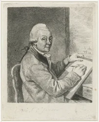 Johannes Janson művész portréja, rajz