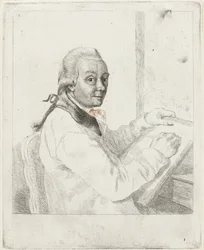 Johannes Janson művész portréja, rajz