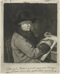 Johannes Janson művész portréja, rajz