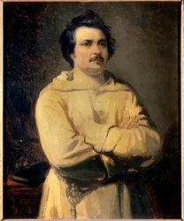 Honore de Balzac portréja (1799-1850) Louis Boulanger (1806-1867) festménye XIX. Tornyok. Szépművészeti Múzeum