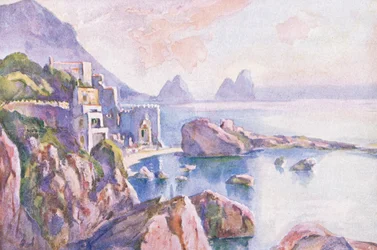 Capri szigete a Hutchinson festői Európájából, a Hutchinson & Son kiadásában, 1930 körül