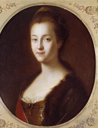 II. Katalin (1729-1796) orosz cárnő portréja, 18. század, Szentpétervár, Peterhof-palota
