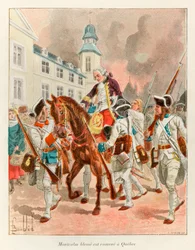 Bombázta Lajos (1862 - 1927); Louis Joseph (Louis-Joseph) Montcalm tábornok (1712-1759) a szeptember 13-i Ábrahám-síksági csata után visszakerült Quebecbe.