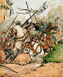 Jeanne of Arc elfogása Compiegne-ben, 1900 körül (illusztráció)
