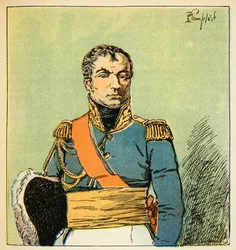 Bombled Louis (1862-1927) illusztrációja Emmanuel de Las Cases gróf (1766-1842) "Szent Heléna emlékezete" című könyvéből: Nicolas Charles Oudinot (1767-1847), Reggio hercegének portréja, magángyűjtemény.