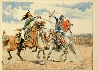 Illusztráció a „The Heros of the Siecle” című könyvből, Dick de Lonlay anekdotikus szavai és Louis Bombled (1862-1927) illusztrálása