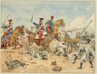 Illusztráció a "The Heros of the Siecle" című könyvből, Dick de Lonlay anekdotikus elbeszélései, Louis Bombled (1862-1927) illusztrációjával.