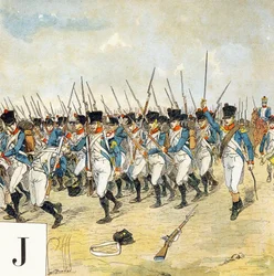 J betű: Fiatal őr, "Je serai soldat" (Katona leszek) - Katonai ábécé