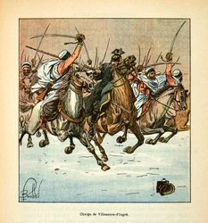 Eugene Sergeant, Grenest néven ismert Loire armee, Louis Bombled (1862-1927) illusztrálásával (francia-német háború; hadjárat 1870-1871): A 3. afrikai vadászok rohama a Villeneuve d