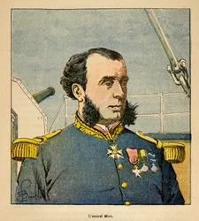 A madagaszkári háború – Az 1885-1895-ös francia expedíciók anekdotikus története, Henri Galli dit Galllichet (1854-1922), illusztrálta: Louis Bombled (1862-1927): Paul Emile Miot tengernagy portréja (1827-1900), Magángyűjtemény