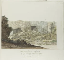 Gedeelte van Latomies barlang Syracuse-ban A Syracuse Latomies része (cím az objektumon) Utazások Olaszországban, Szicíliában és Máltán - 1778 (sorozat címe)
